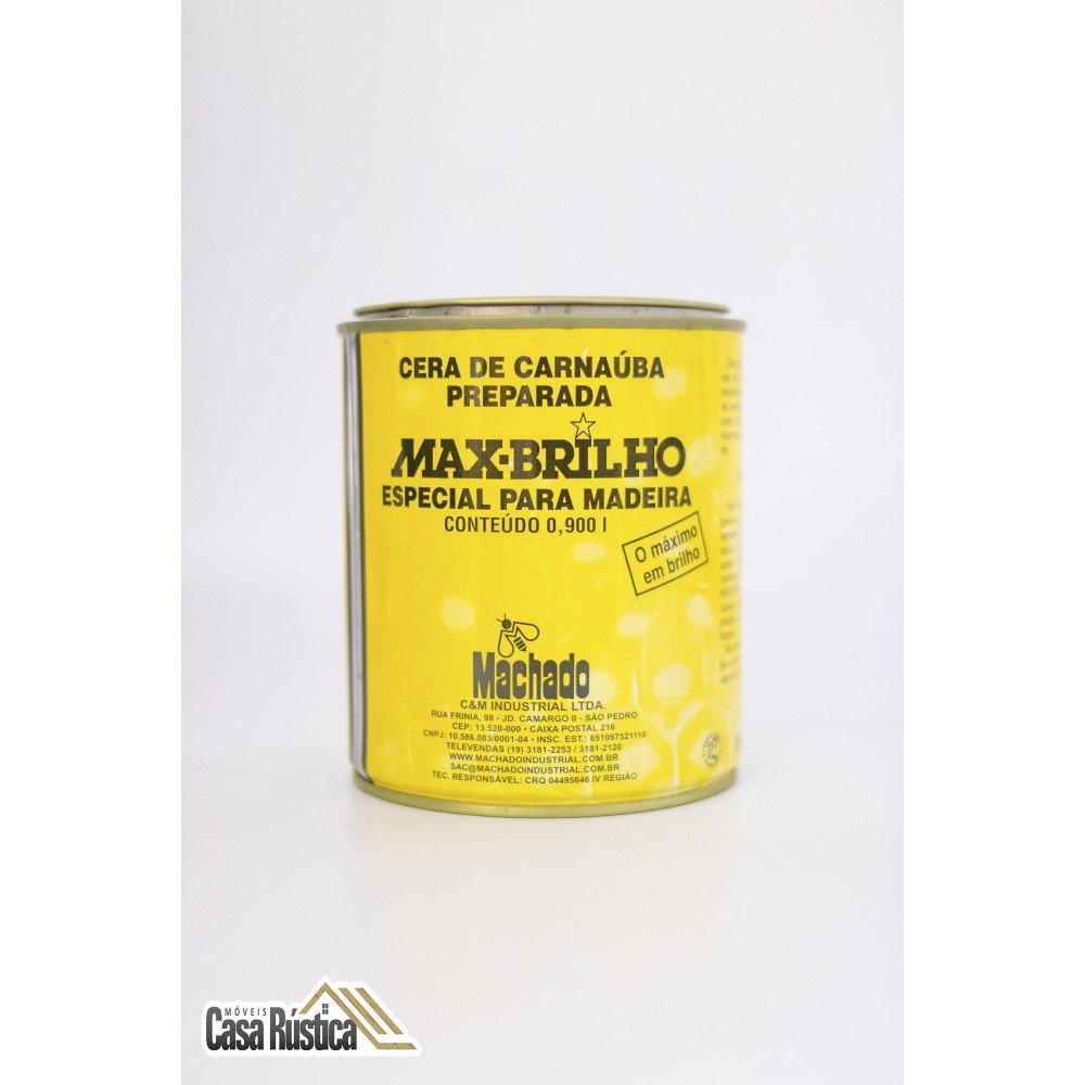 Cera de Carnaúba Max-brilho Especial para Madeiras - Mogno - 900ml